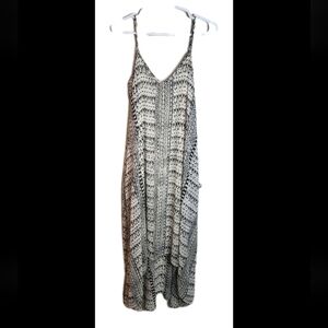 Abstract Printed High Low Sleeveless Dress Size Medium